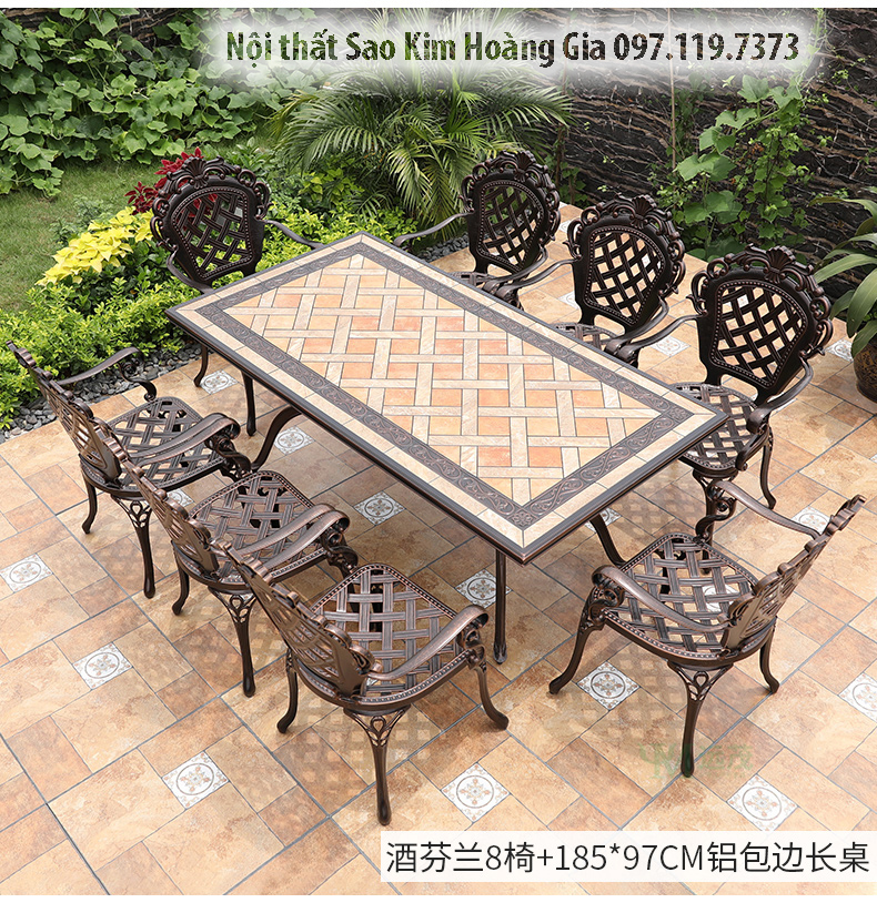 Bàn ghế nhôm đúc sân vườn SK-B14
